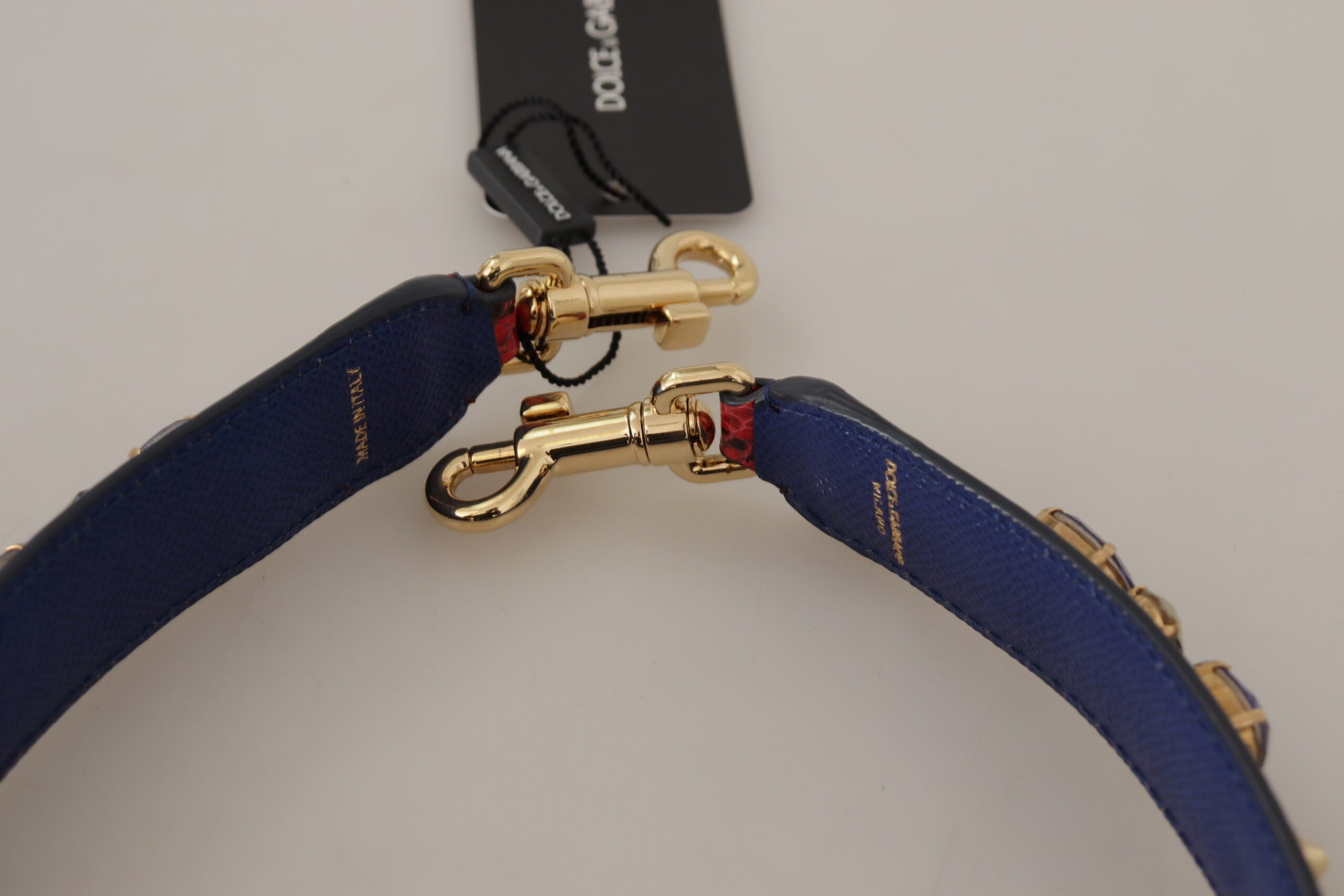 Dolce & Gabbana Kristal Omuz Askılı Kırmızı Egzotik Deri Çanta